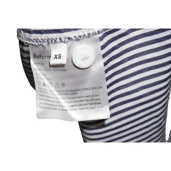 Reformation Striped Cotton Button-Up Shirt – Size XS - Picture 4 of 8